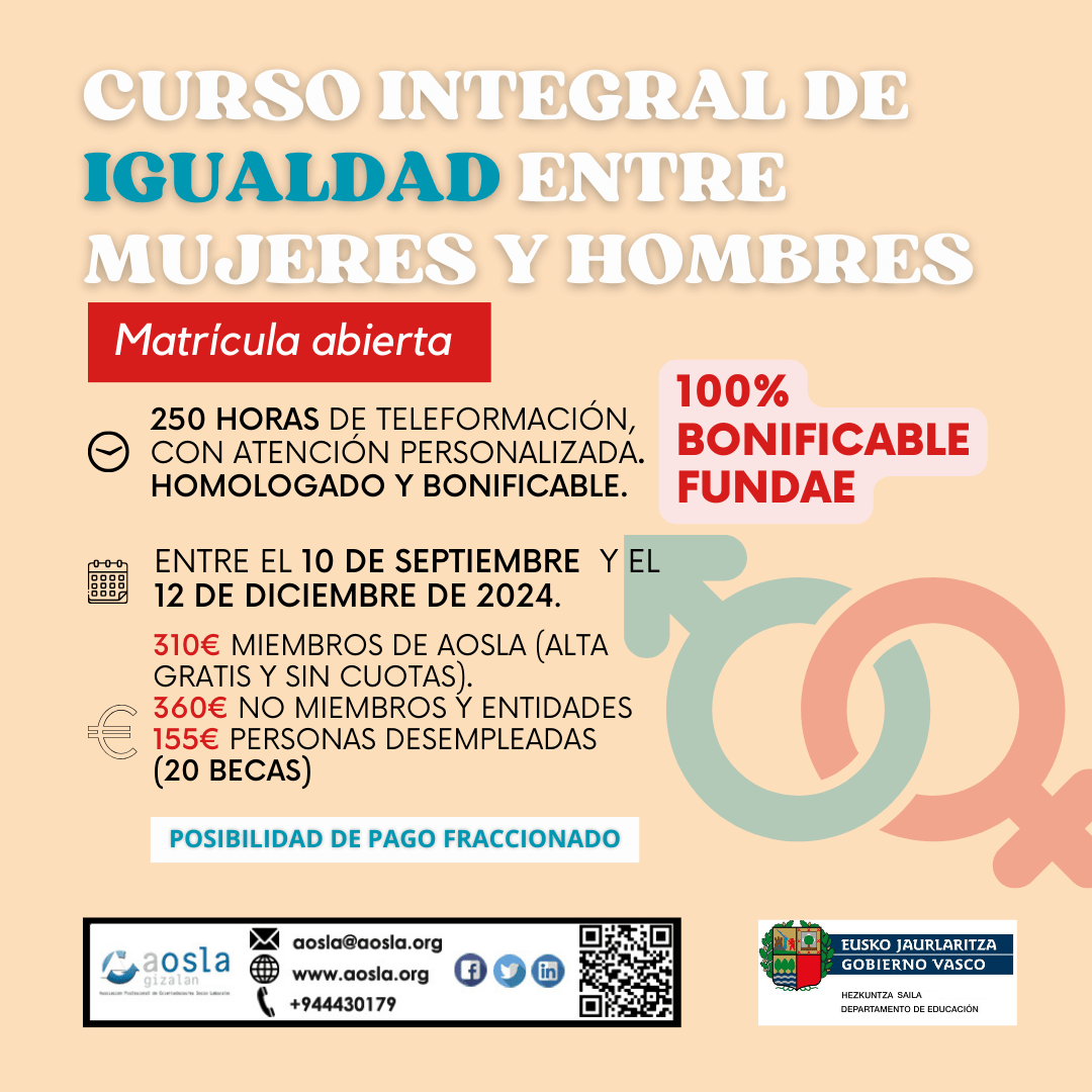 CURSO INTEGRAL DE IGUALDAD ENTRE MUJERES Y HOMBRES - Copesex